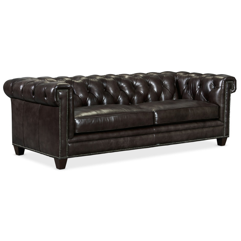 Hooker Furniture Chester 94.5" Wide Genuine Leather Square Arm